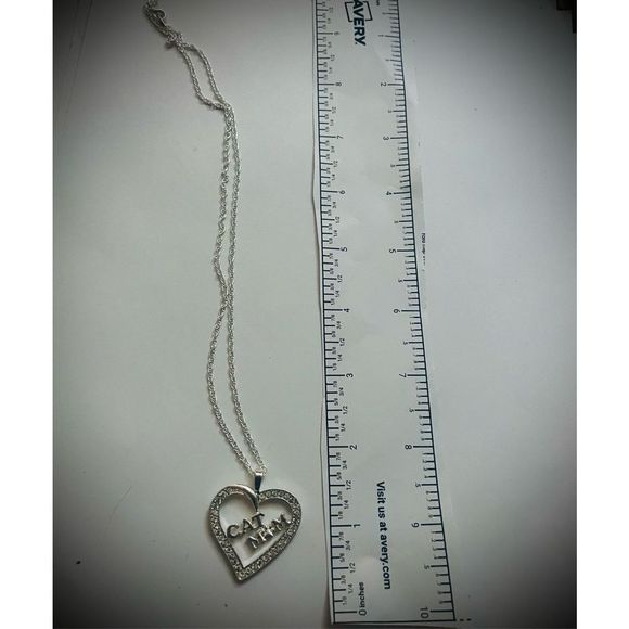 SILVER CAT Mom Sapphire Heart Necklace - Picture 6 of 6